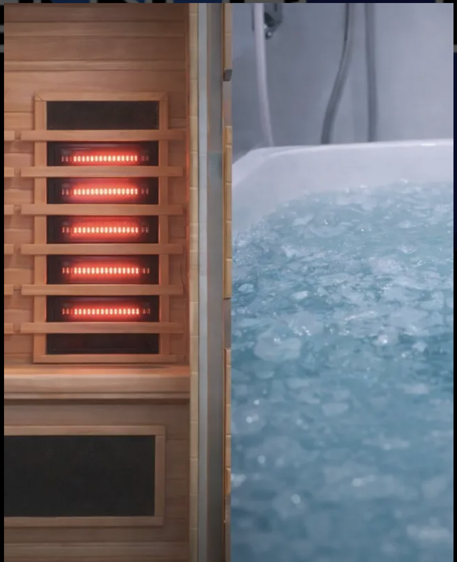 Infrared sauna and cold plunge recovery